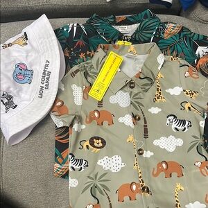 Kids Safari Animal Print Button Down Shirt